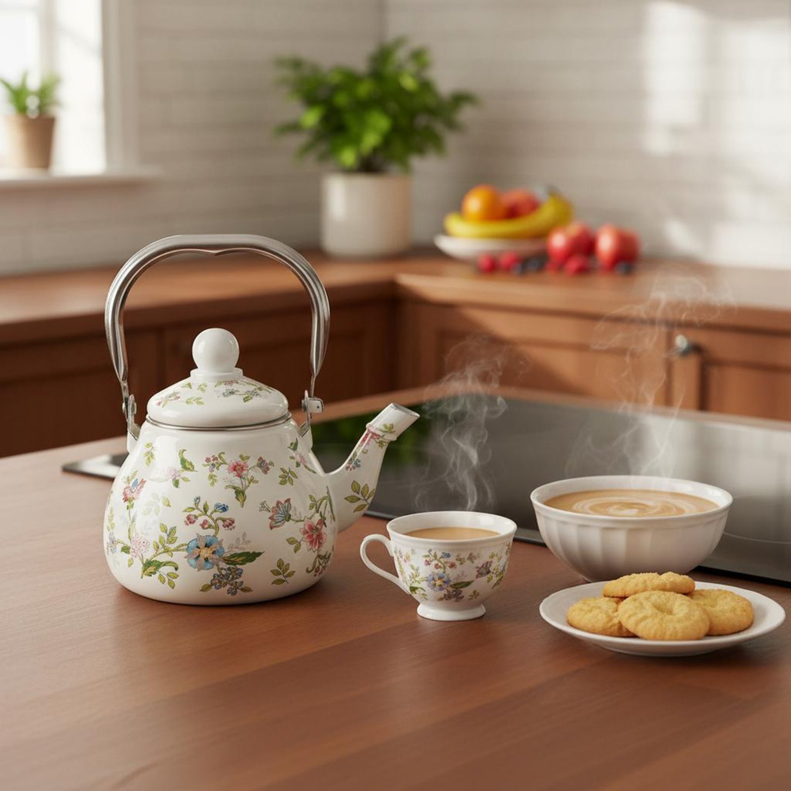 Cast Iron Teapot - Bouilloire à thé en émail, compatible