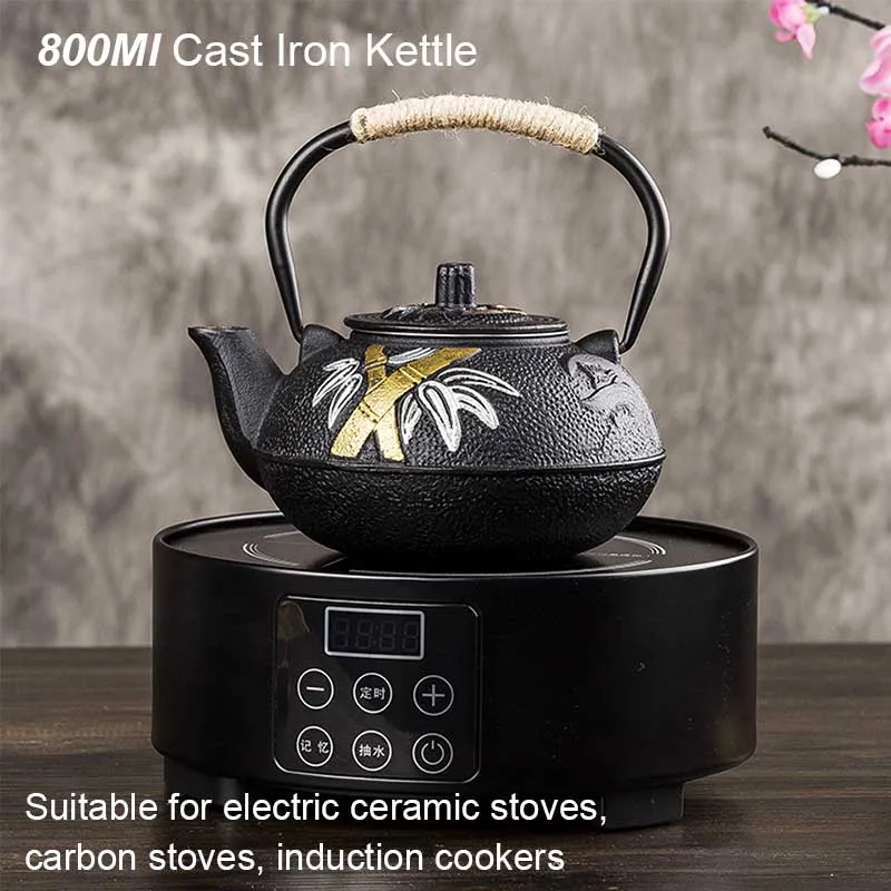 Cast Iron Teapot - Théière de brassage peinte prune et