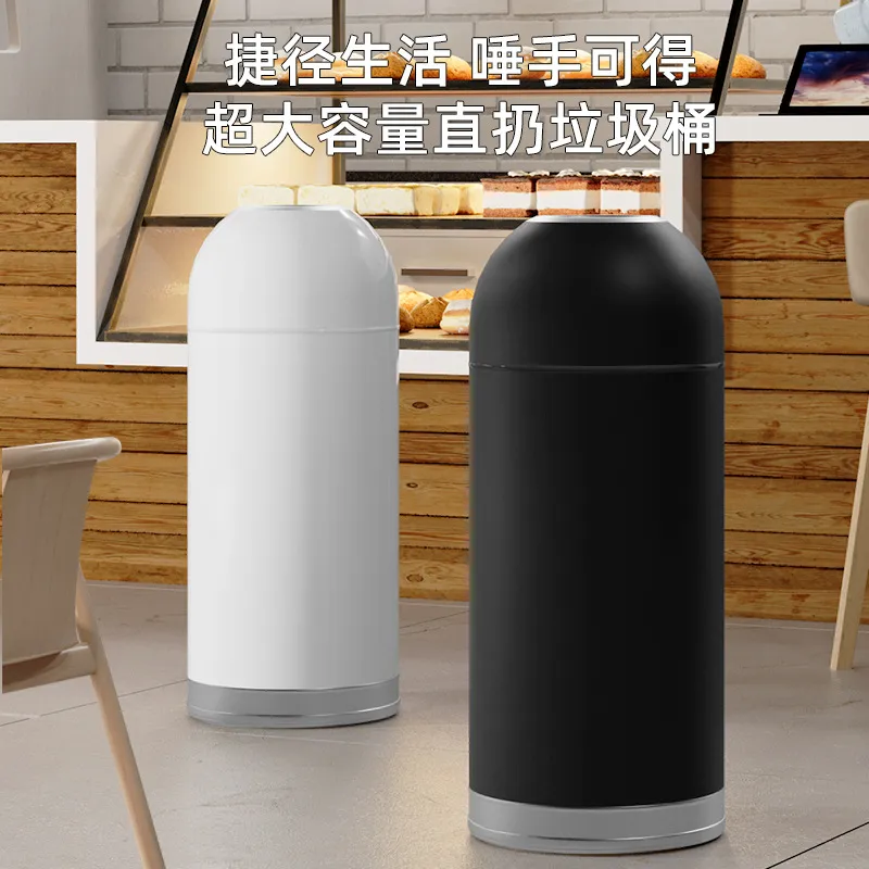 Coffee Tea & Company - Poubelle commerciale ronde en acier inoxydable