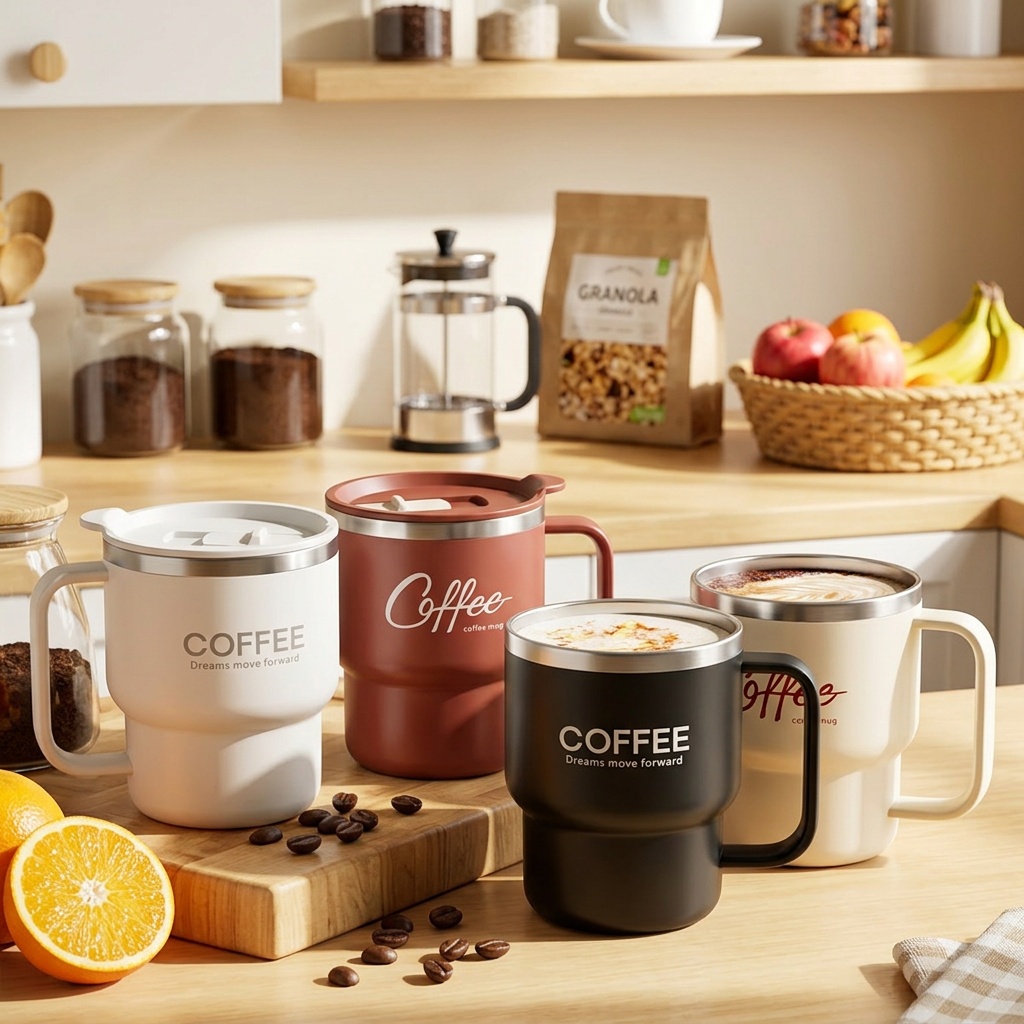 Coffee Tea Tumbler - Mug à café isotherme en acier