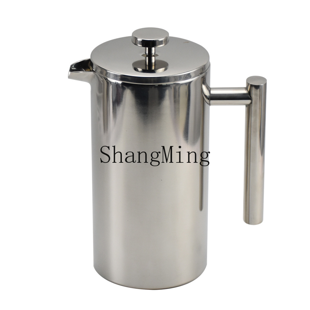 French Press Coffee & Tea - Cafetière à piston en acier inoxydable
