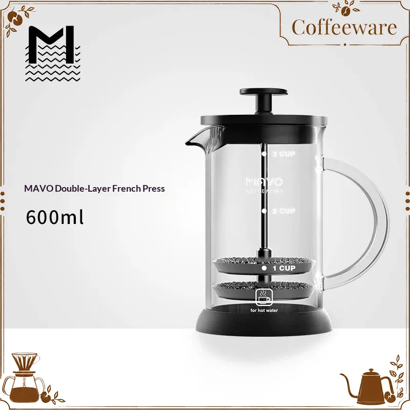 French Press Coffee & Tea - Cafetière à piston MAVO avec double