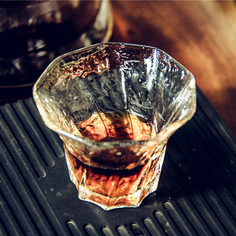 Coffee Tea Tumbler - Petite tasse en verre octogonale de