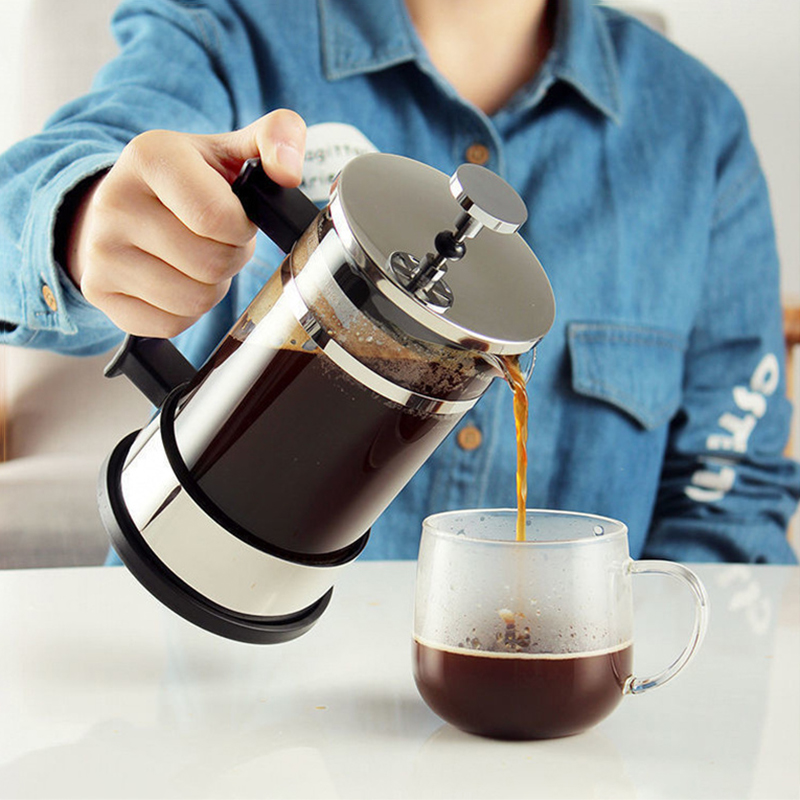 French Press Coffee & Tea - Cafetière à piston en verre borosilicate