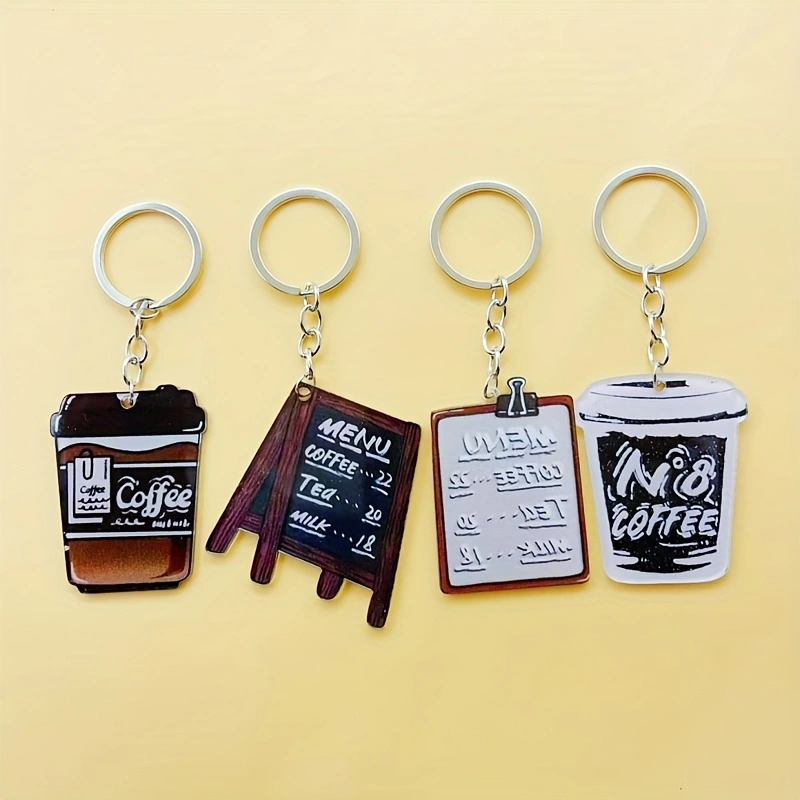 8 porte-clés en acrylique en f - Coffee & Tea Haus avis et prix