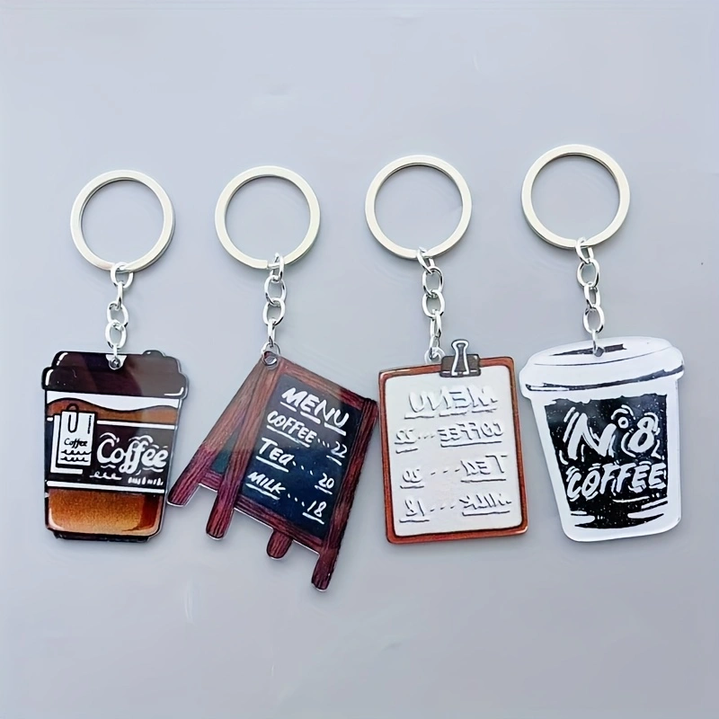 8 porte-clés en acrylique en f - Coffee & Tea Haus avis et prix