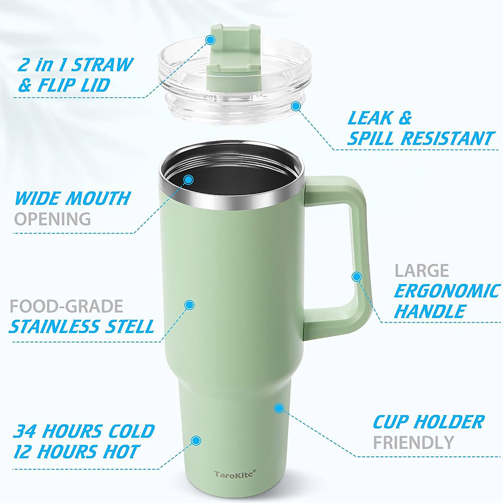 Gobelet de 40oz avec poignée e - Coffee Tea Tumbler avis et prix